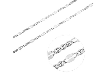 3429 stribrny nahrdelnik kavove zrno 3 1 zdobene 02 delka retizku 55 cm