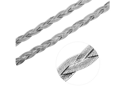 Stříbrný náhrdelník PLETENÝ 8 mm celobroušený (Délka řetízku 50 cm)
