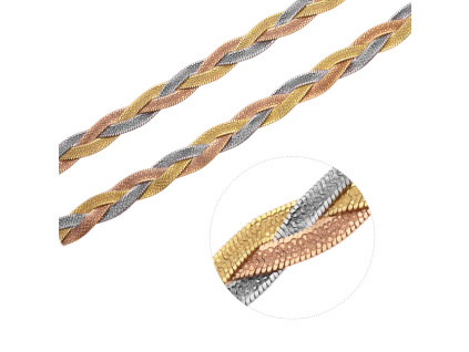 3480 stribrny nahrdelnik pleteny 8 mm celobrouseny tricolor delka retizku 50 cm