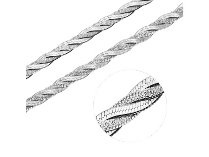 Stříbrný náhrdelník PLETENÝ 4 mm (Délka řetízku 50 cm)