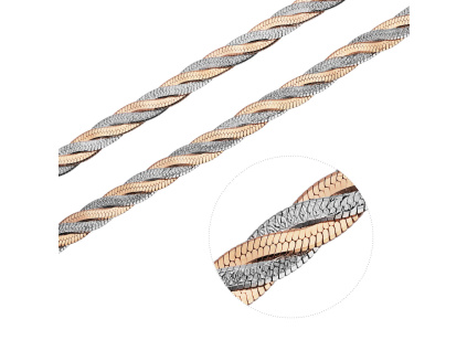 Stříbrný náhrdelník PLETENÝ 4 mm BICOLOR (Délka řetízku 50 cm)