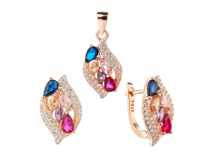 3519 3519 3519 stribrna souprava slza duhova rose