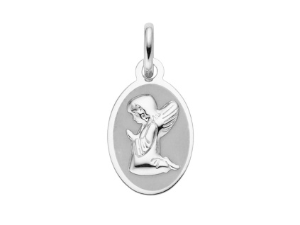 354 1 00118 stribrny privesek medailon andelicek andel bez kamene mat a lesk sperky bealio