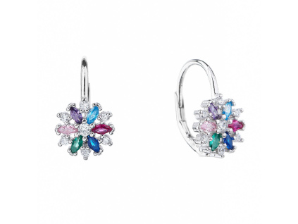 3549 3549 3549 12364 stribrne nausnice klasicky patent kvetina ornament barevne sperky bealio