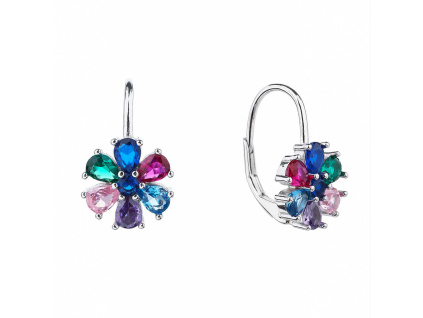 3551 3551 3551 12361 stribrne nausnice klasicky patent kvetina ornament barevne sperky bealio