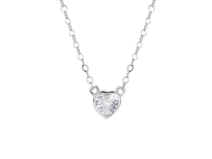 3607 stribrny nahrdelnik srdicko 6 mm zarive delka retizku 40 5 cm