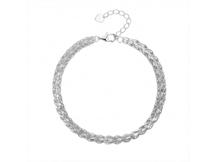 04659 stříbrný náramek broušený pletený šperky BEALIO
