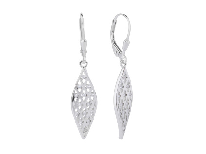 3634 2 09845 stribrne nausnice dlouhe bily kamen zirkon visaci sperky bealio