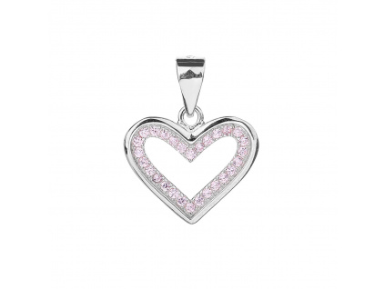 12634 stříbrný přívěsek růžový kámen zirkon srdce šperky BEALIO