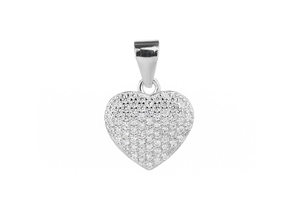3709 3709 12435 stribrny privesek bily kamen zirkon srdce sperky bealio
