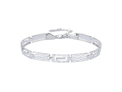 Stříbrný náramek ŘECKÝ broušený (Délka náramku 17+3 cm)