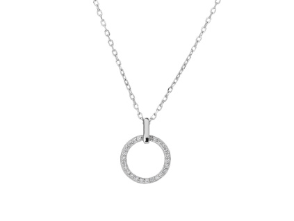 3727 stribrny nahrdelnik zarivy krouzek delka retizku 40 5 cm