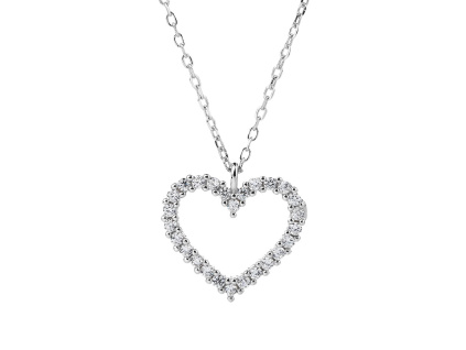 3742 stribrny nahrdelnik srdce delka retizku 40 5 cm