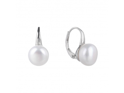 07470 Stříbrné náušnice pro ženy bílá říční perla šperky BEALIO