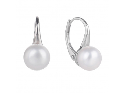 08070 Stříbrné náušnice pro ženy bílá říční perla šperky BEALIO