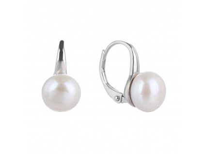 07471 Stříbrné náušnice pro ženy bílá říční perla šperky BEALIO