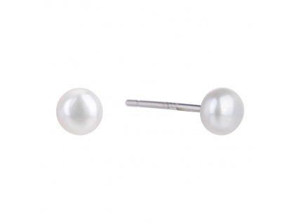 05660 Stříbrné náušnice pro ženy bílá říční perla šperky BEALIO
