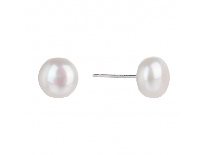 05662 Stříbrné náušnice pro ženy bílá říční perla šperky BEALIO