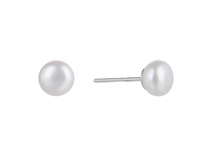 05661 Stříbrné náušnice pro ženy bílá říční perla šperky BEALIO