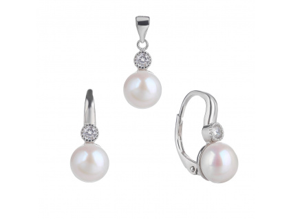 10798 Stříbrná spourava náušnice s přívěskem pro ženy bílá říční perla šperky BEALIO