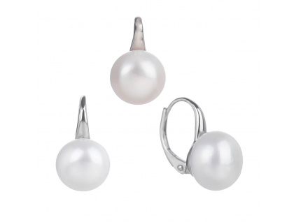 10156 Stříbrná spourava náušnice s přívěskem pro ženy bílá říční perla šperky BEALIO