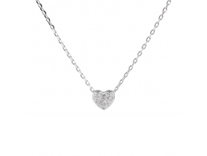 09219 Stříbrný náhrdelník přívěsek s řetízkem srdce bez kamene minimalistický šperky BEALIO šperky BEALIO