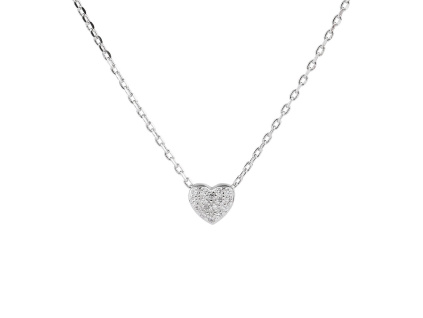 3804 stribrny nahrdelnik nezne srdicko delka retizku 45 5 cm