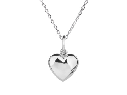 Stříbrný náhrdelník SRDCE (Délka řetízku 42+3 cm)