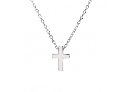 09437 Stříbrný náíhrdelník přívěsek s řetízkem pro ženy kříž minimalistický šperky BEALIO