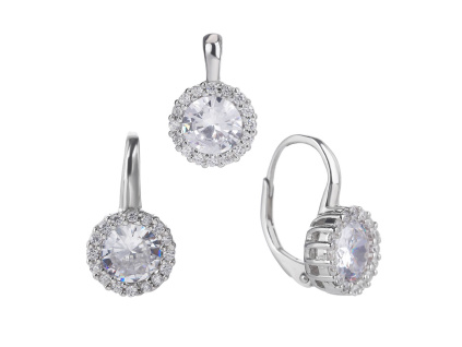 3828 2 3828 2 stribrna souprava kulata zirkon