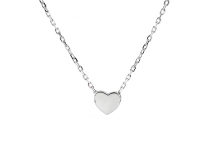 09217 Stříbrný náhrdelník přívěsek s řetízkem srdce bez kamene minimalistický šperky BEALIO šperky BEALIO