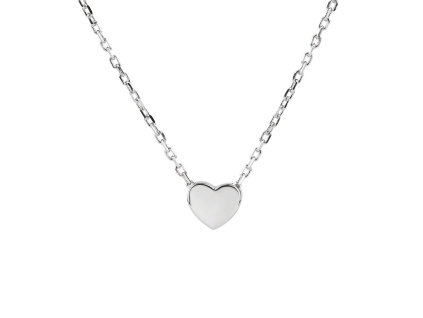 3834 1 stribrny nahrdelnik nezne srdicko delka retizku 45 5 cm