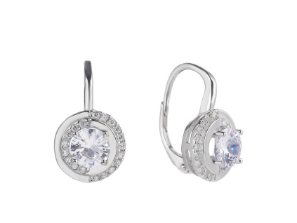 3864 3864 stribrne nausnice kulate zirkon