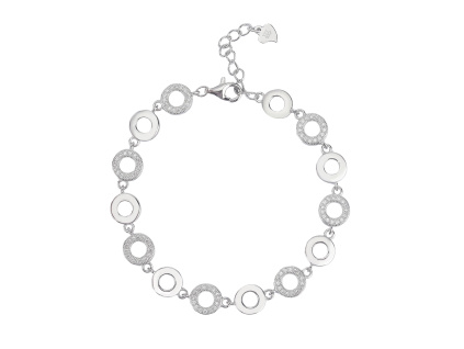 3873 1 stribrny naramek kulaty zirkon delka naramku 16 3 cm