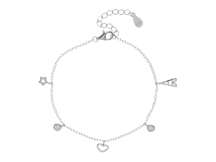 3888 stribrny naramek pariz zirkon delka naramku 16 3 cm