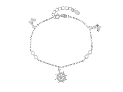 3897 stribrny naramek namornicky zirkon delka naramku 17 3 cm