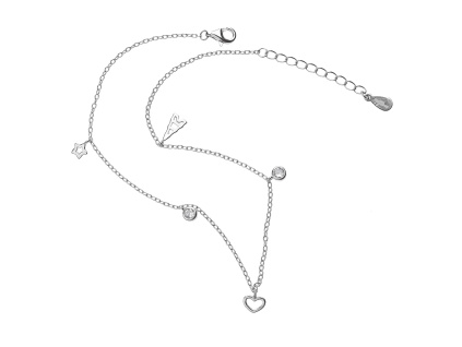 Stříbrný řetízek na nohu PAŘÍŽ (Délka náramku 24+3 cm)