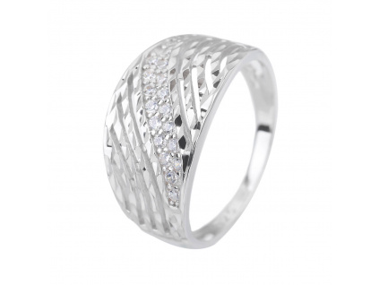 10394 Stříbrný prsten kámen bílý zirkon šperky BEALIO