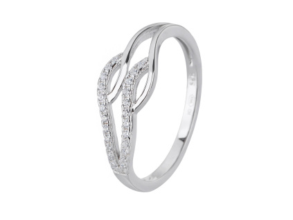 Stříbrný prsten ELEGANTNÍ VLNKY zdvojené (Velikost prstenu 62)