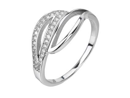 3981 stribrny prsten elegantni vlnky zdvojene velikost prstenu 63