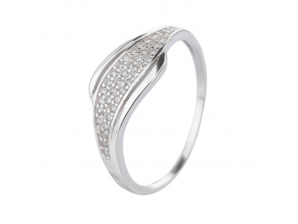 04004 Stříbrný prsten kámen bílý zirkon šperky BEALIO