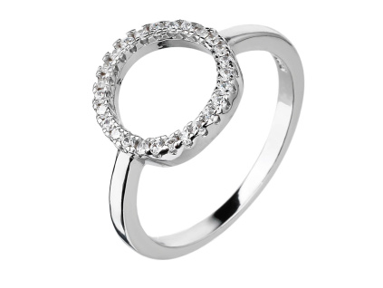 Stříbrný prsten KROUŽEK zirkon (Velikost prstenu 63)