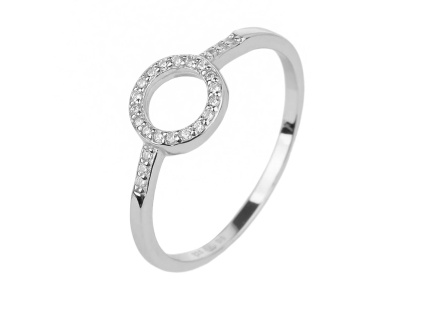 Stříbrný prsten KROUŽEK zirkon (Velikost prstenu 64)