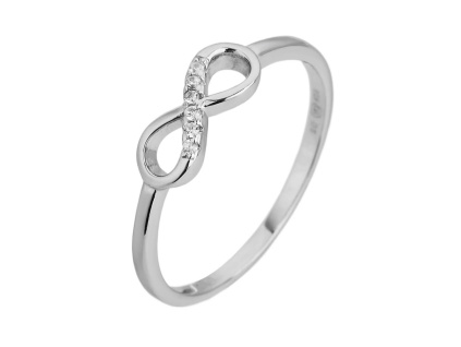 Stříbrný prsten NEKONEČNO zirkon (Velikost prstenu 64)