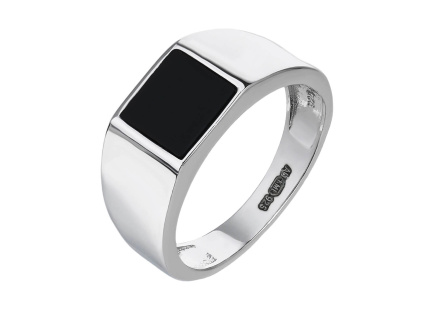 4026 12387 stribrny prsten pecetni pro muze kamen cerny onyxovy sperky bealio