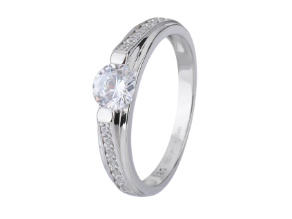 Stříbrný prsten SOLITÉR výrazný (Velikost prstenu 63)