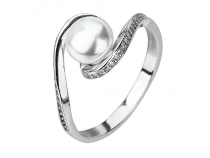 12382 Stříbrný prsten ricni perla bila sperky BEALIO