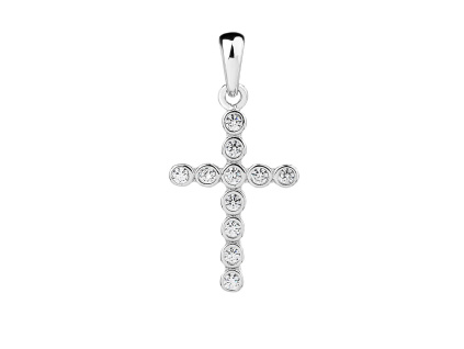 4092 stribrny privesek kriz zirkon