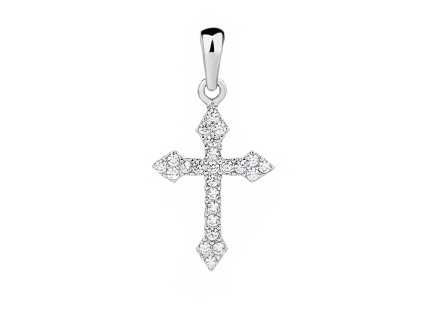 4095 stribrny privesek kriz zirkon