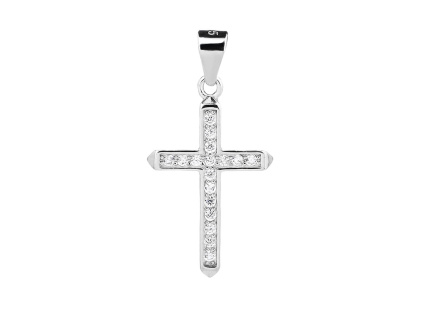 4098 stribrny privesek kriz zirkon